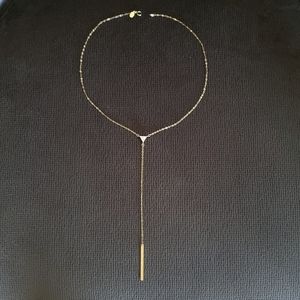 Silver🤍 Wren🪶 Cubic Zirconia💎 & Gold💛 Filled Bar Y-Necklace